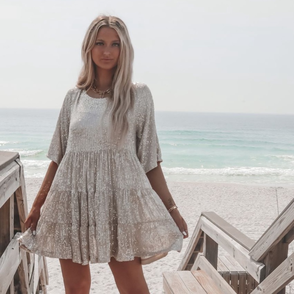 Sequin baby doll dress | small